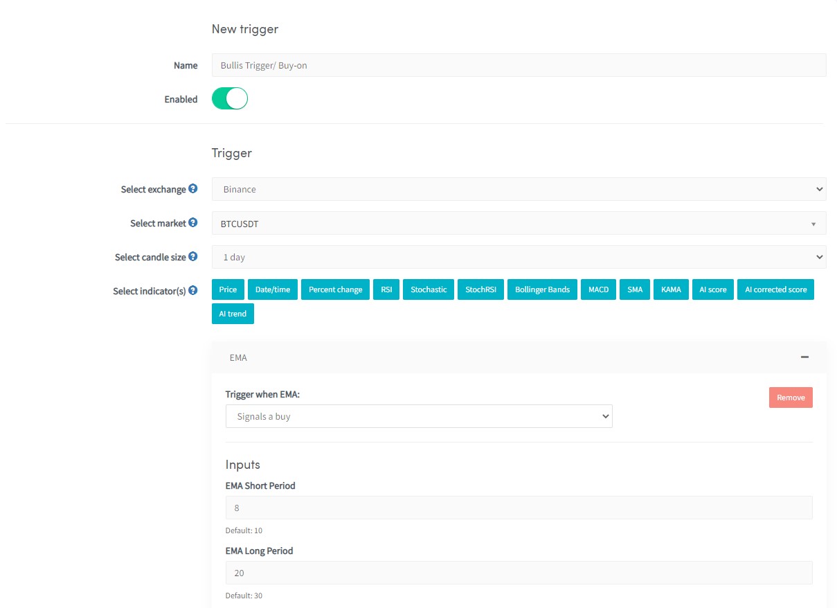 Trigger example step 2